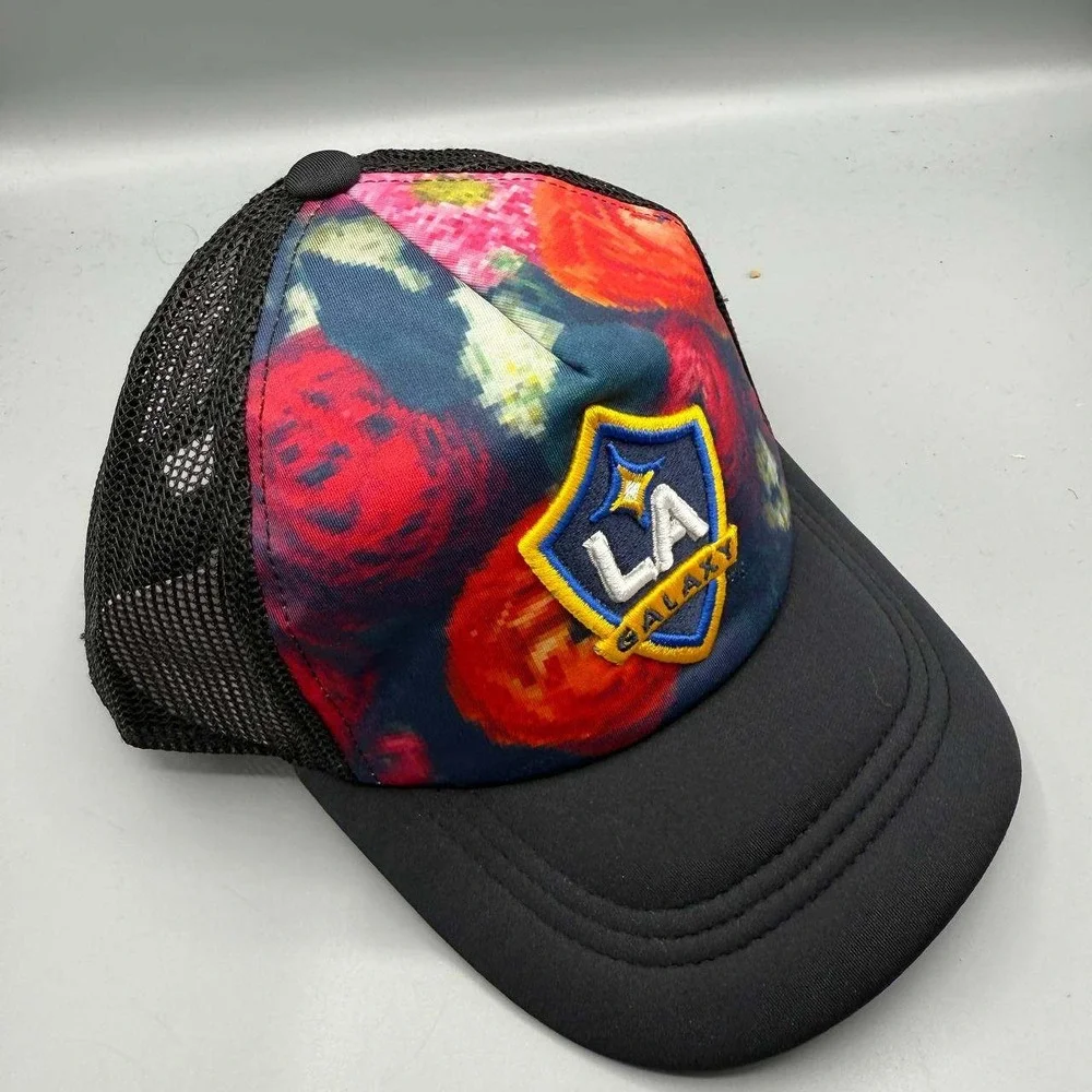 Los Angeles LA Galaxy Trucker Hat Youth Girls Black Adidas MLS Snap Back Cap New